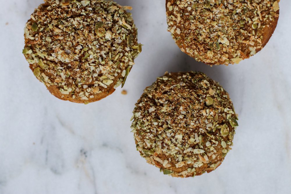 Pumpkin Spice Muffins with Coconut Crumble