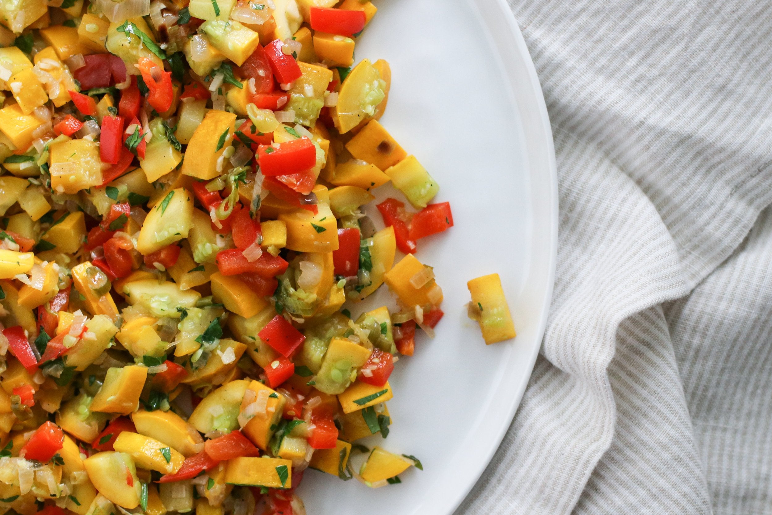 Sautéed Summer Squash with Red Pepper and Thyme – Sarah Wragge Wellness