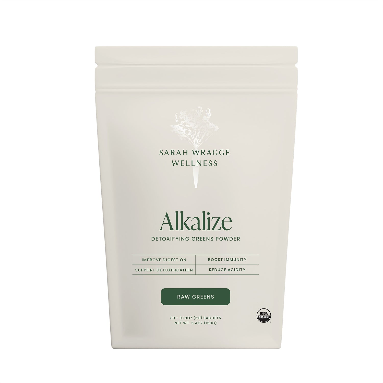 SWW® Alkalize - Detoxifying Greens Powder Front of Packaging