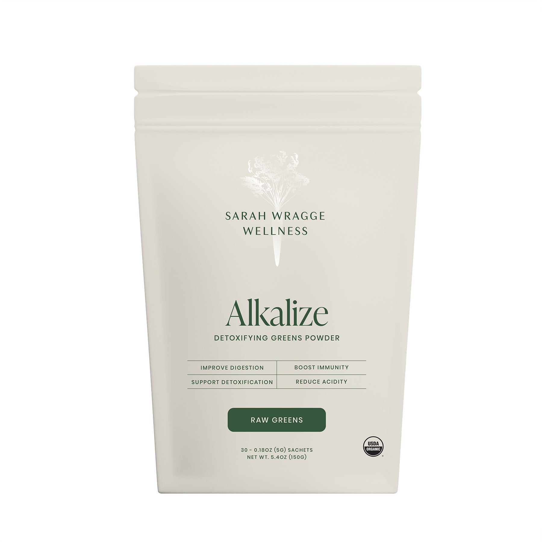 SWW® Alkalize - Detoxifying Greens Powder Front of Packaging