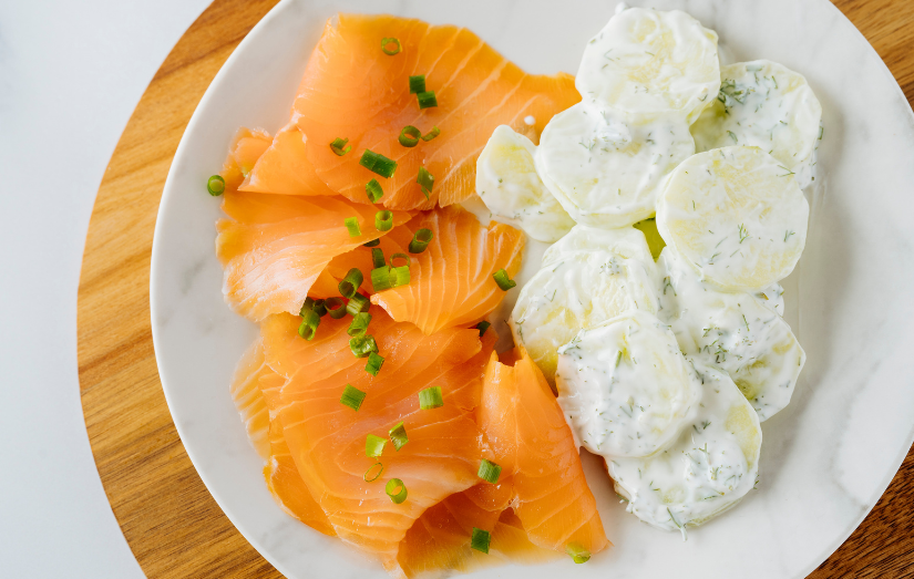 Cured Salmon and Creamy Cucumber Dill Salad