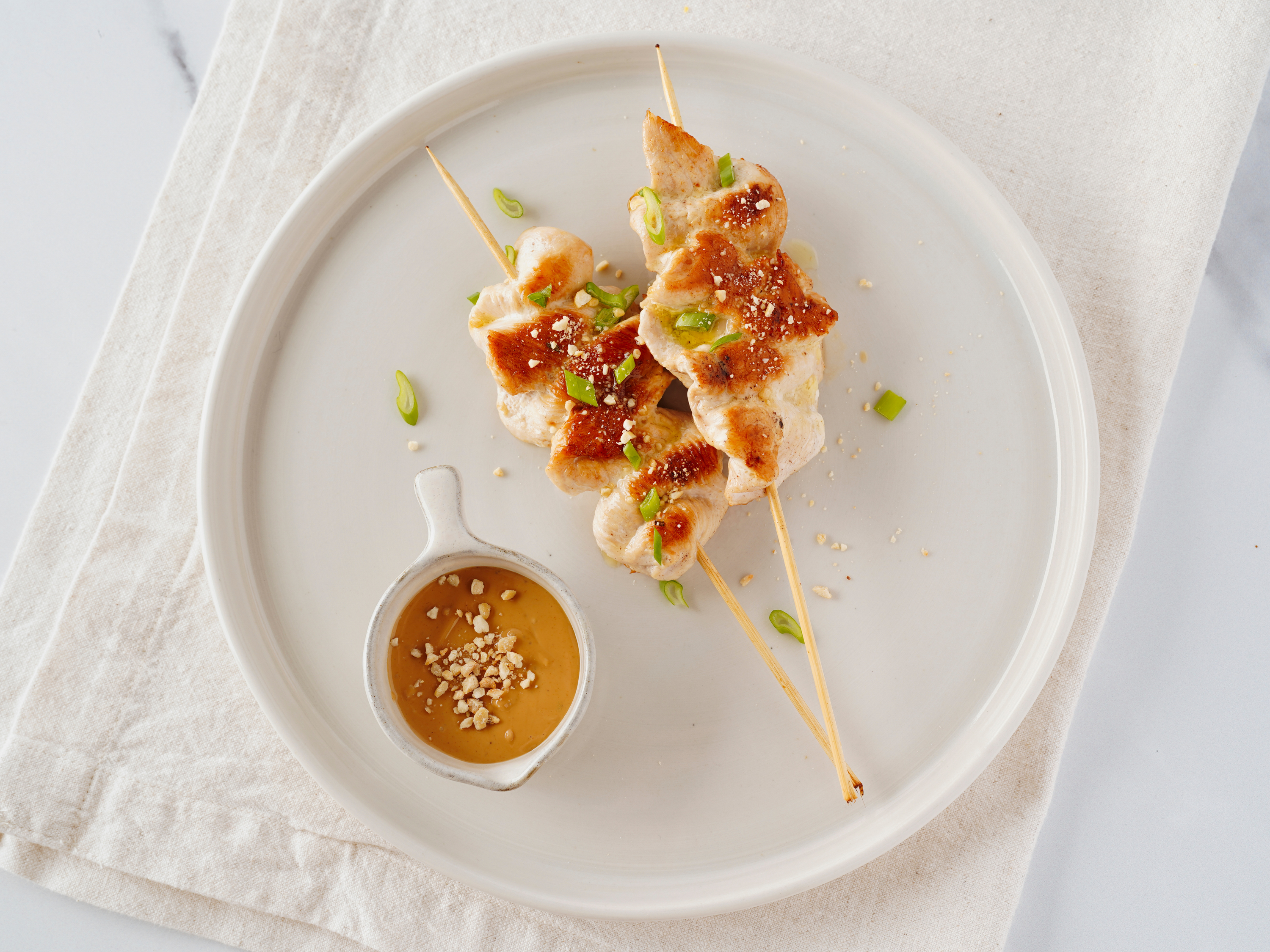 Turkey Skewers with Peanut Sauce