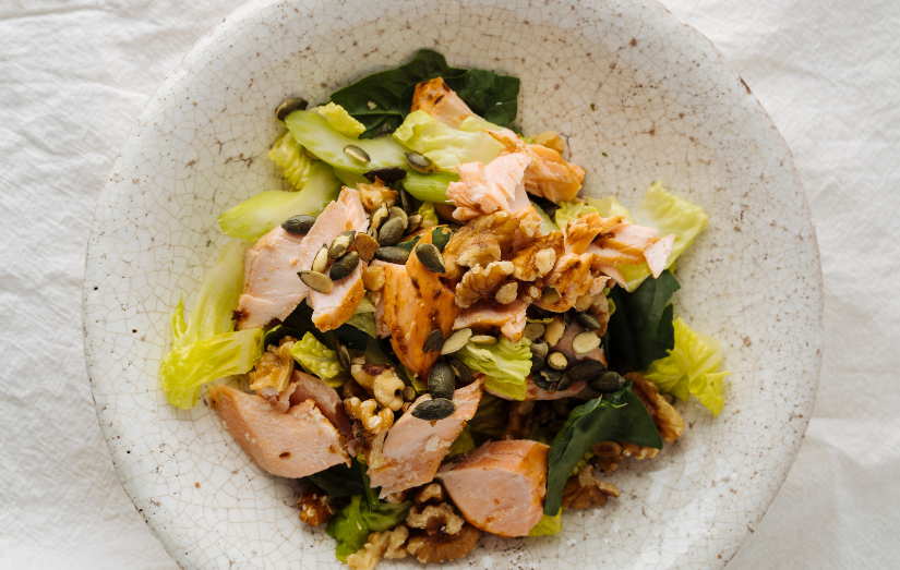 Celery and Walnut Flaky Salmon Salad