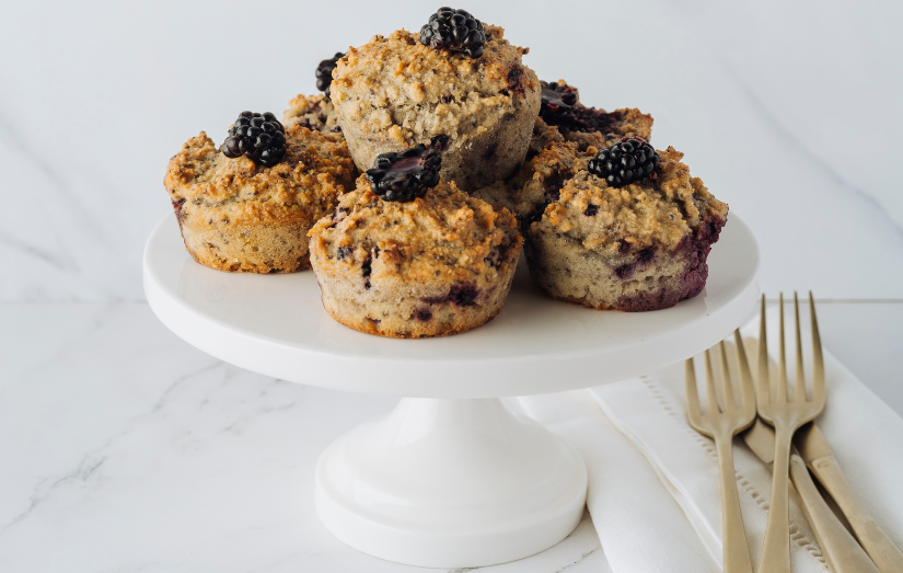 Chia Seed Blackberry Muffins