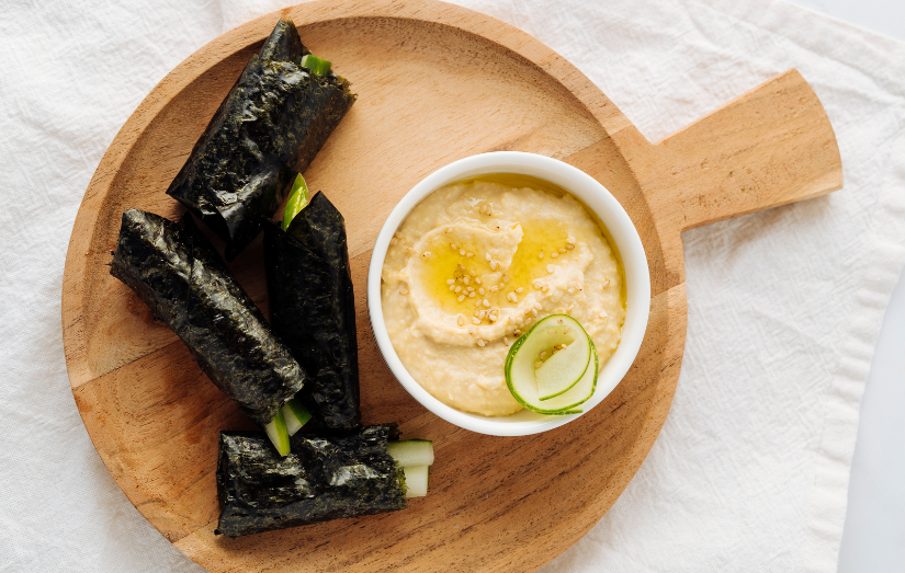 Hummus and Cucumber Nori Wraps