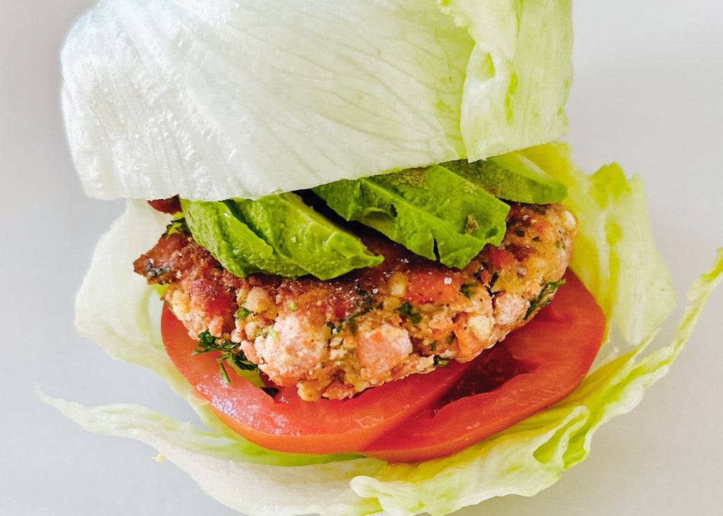 Lettuce Wrapped Salmon Burgers
