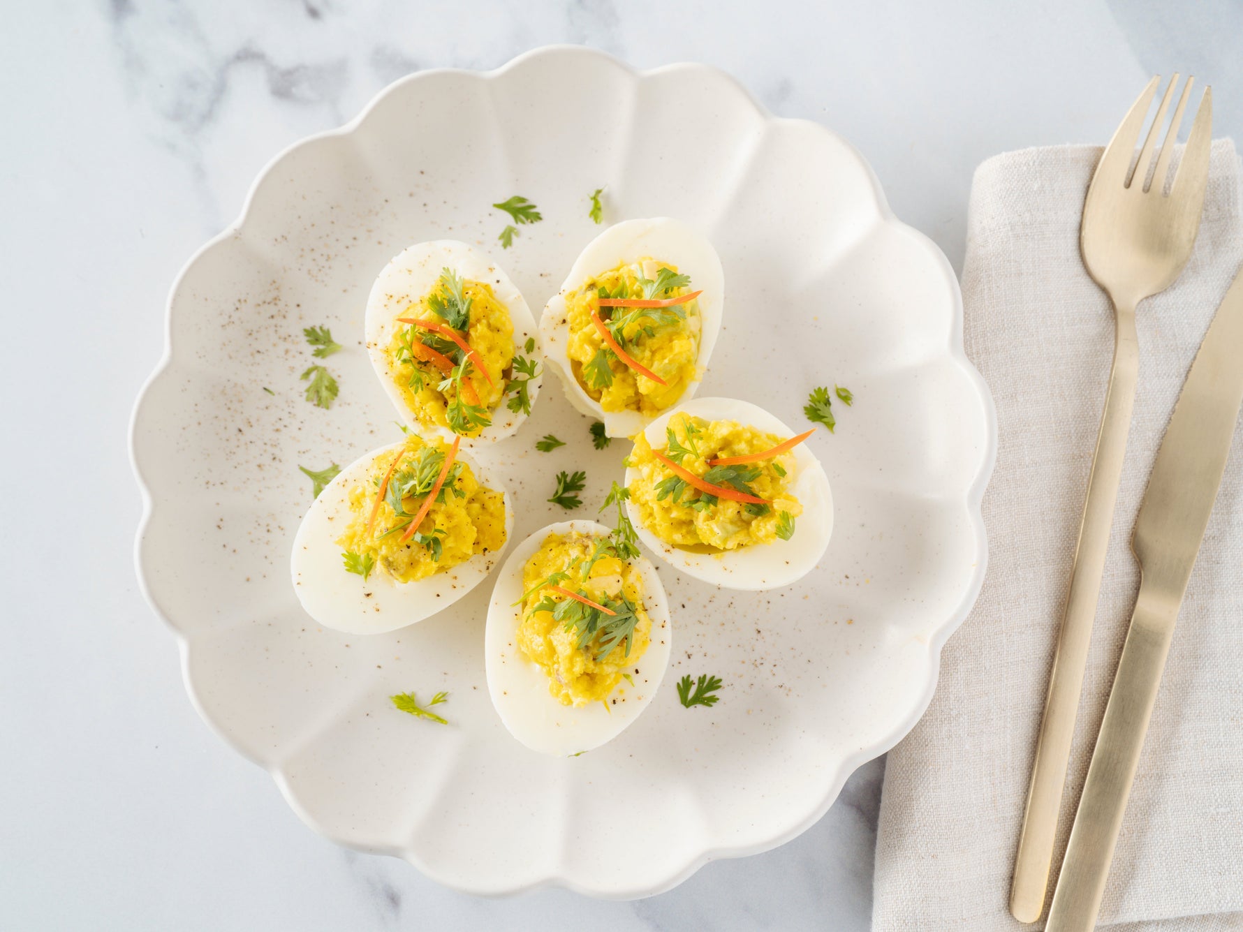 Smashed Guacamole Deviled Eggs