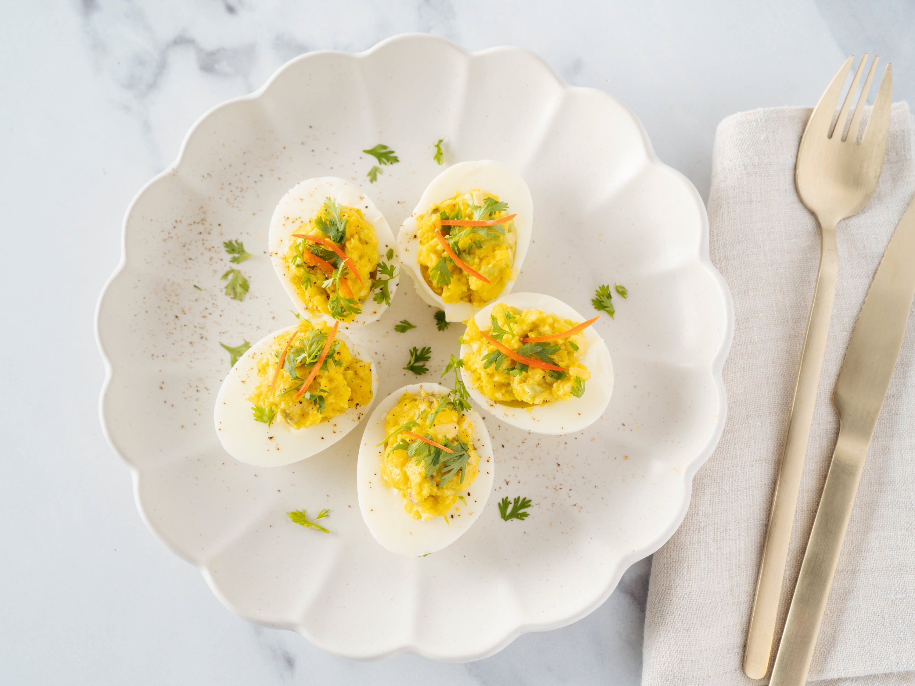 Avocado Smash Deviled Eggs