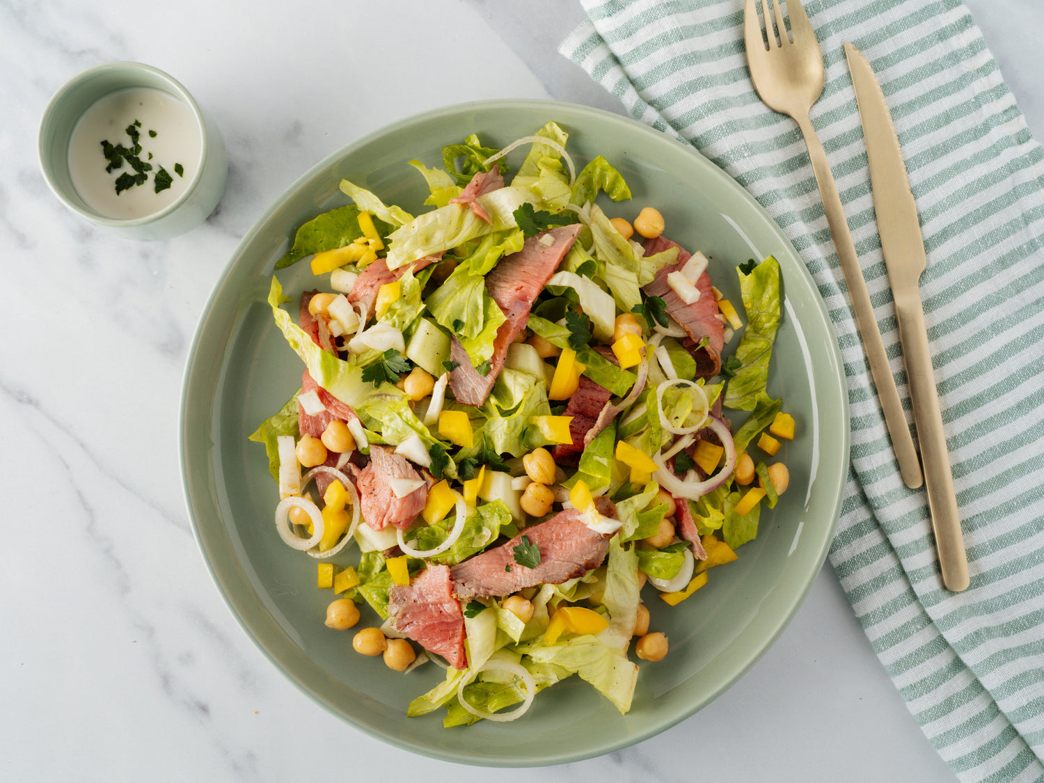Hearty Leftover Steak Caesar Salad