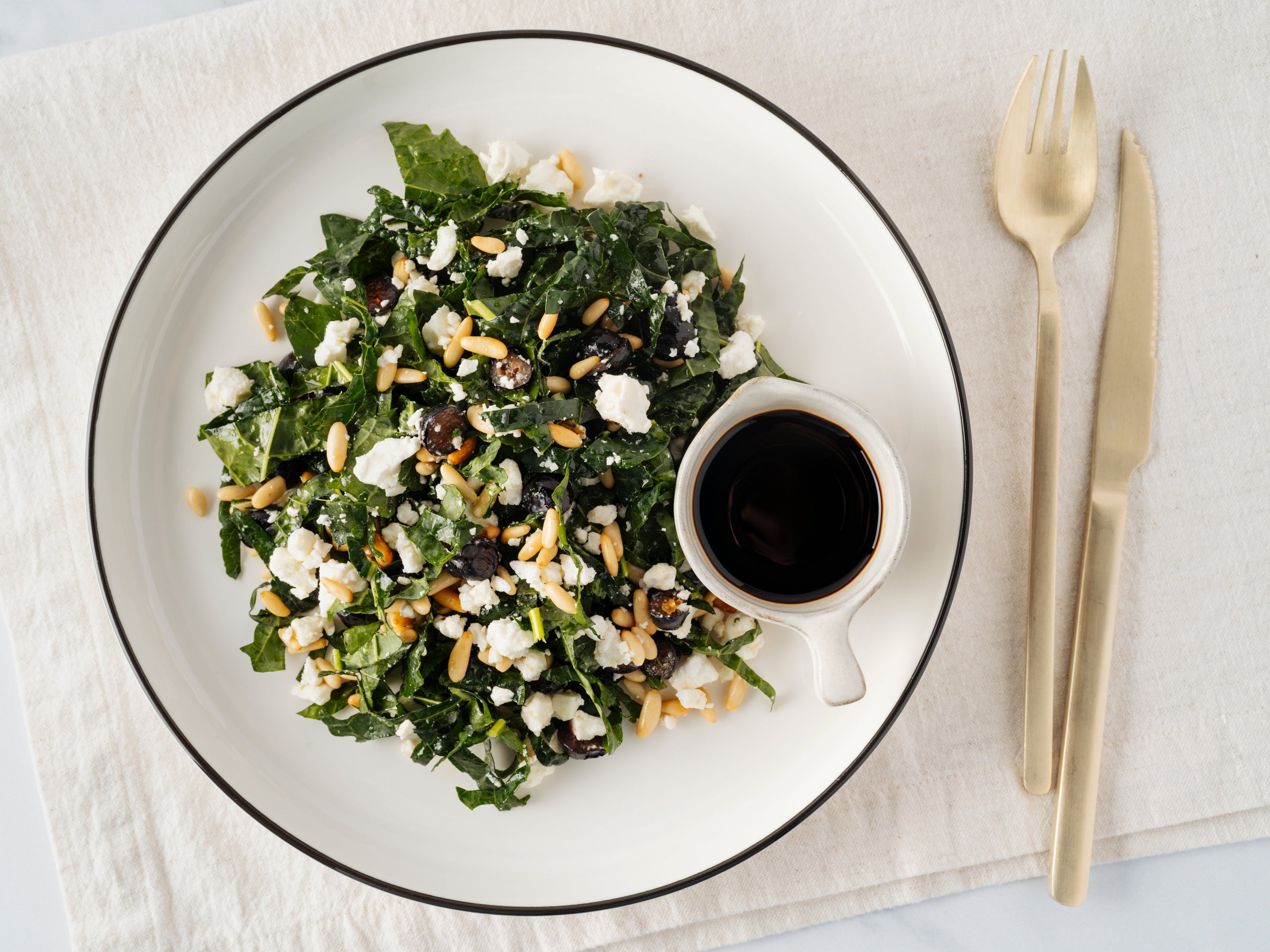 Kale, Blueberry, Goat Cheese Salad