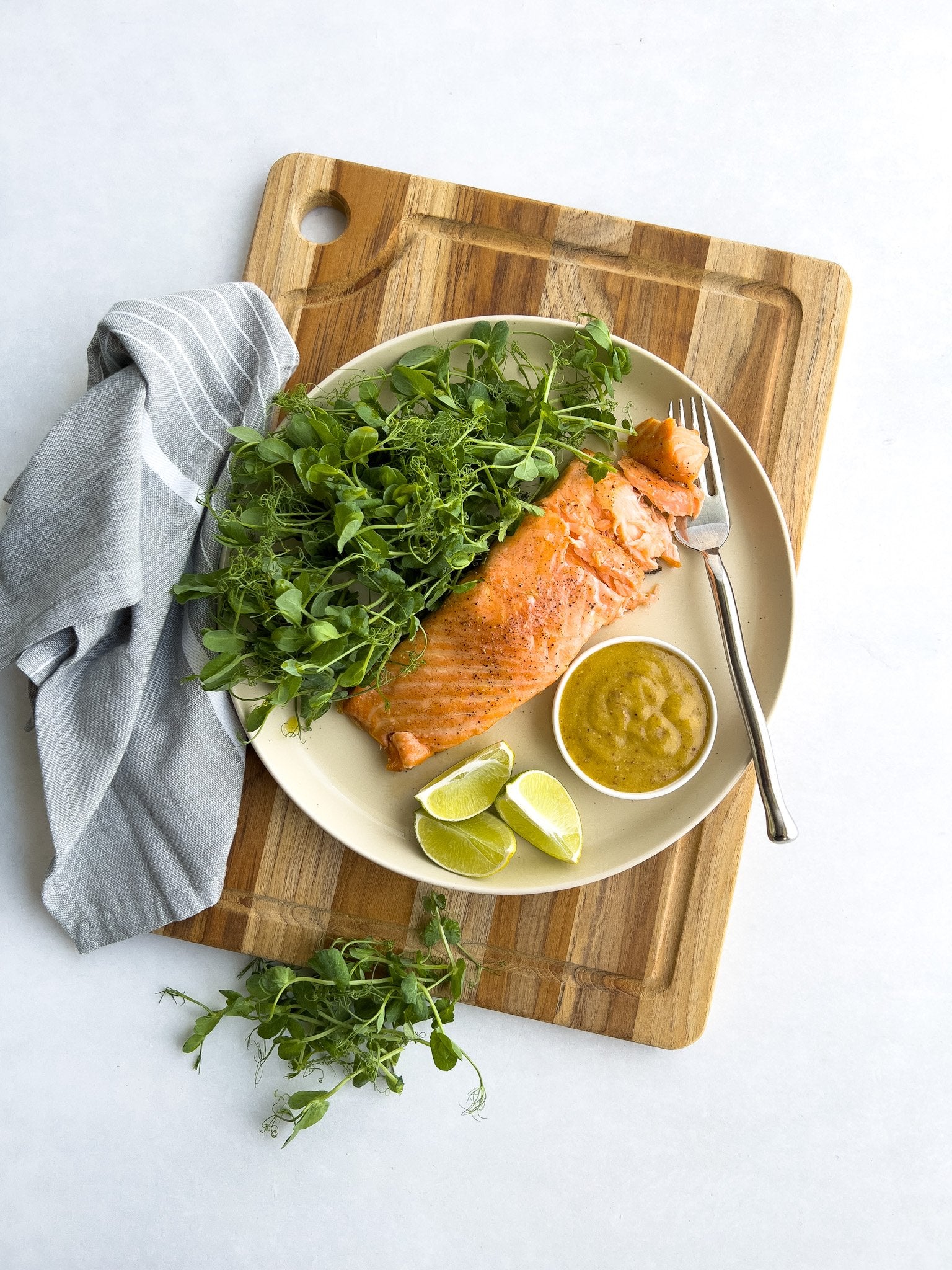 Seared Salmon with Miso Lime Dressing