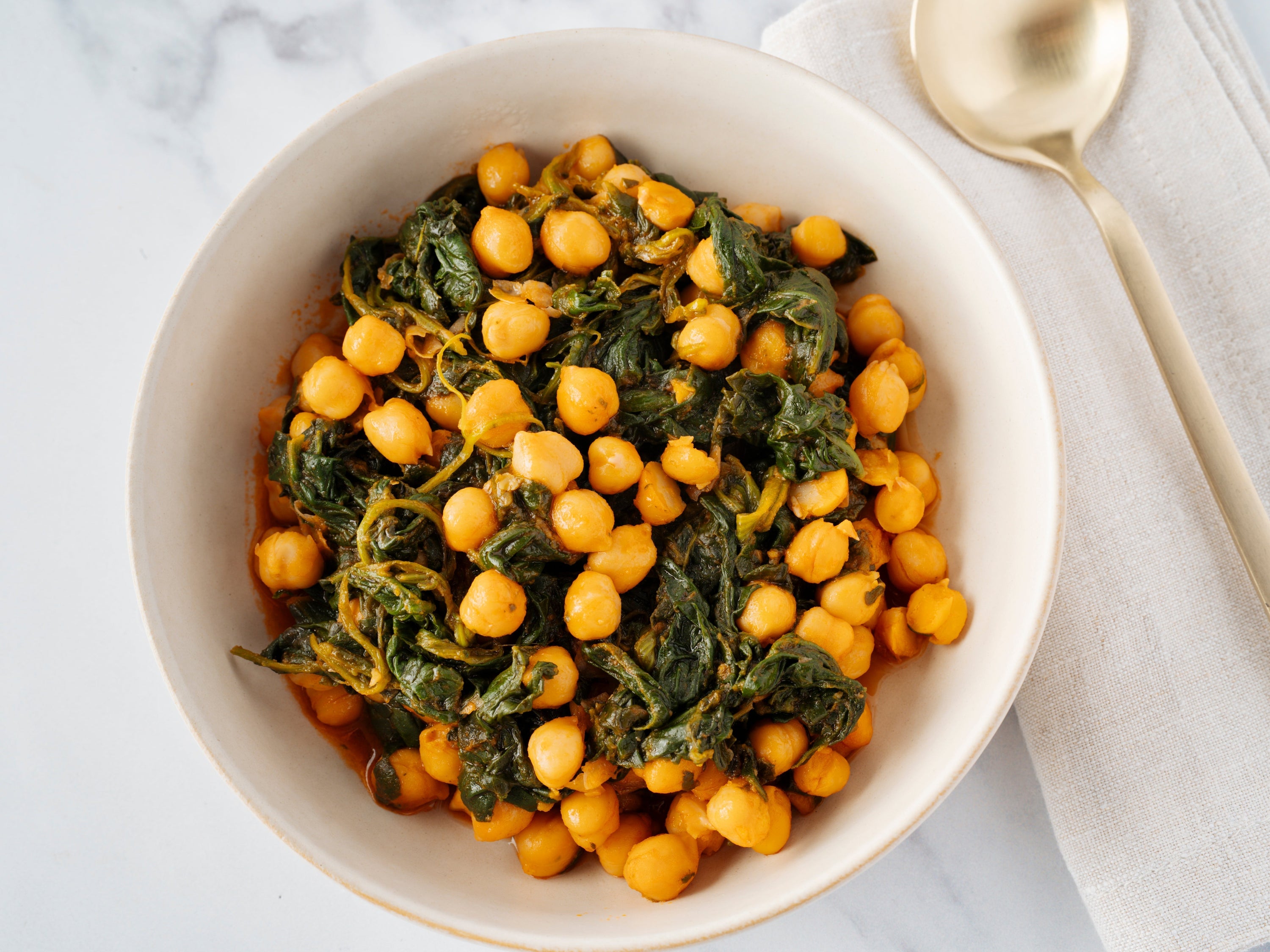 Spicy Stewed Chickpeas and Swiss Chard