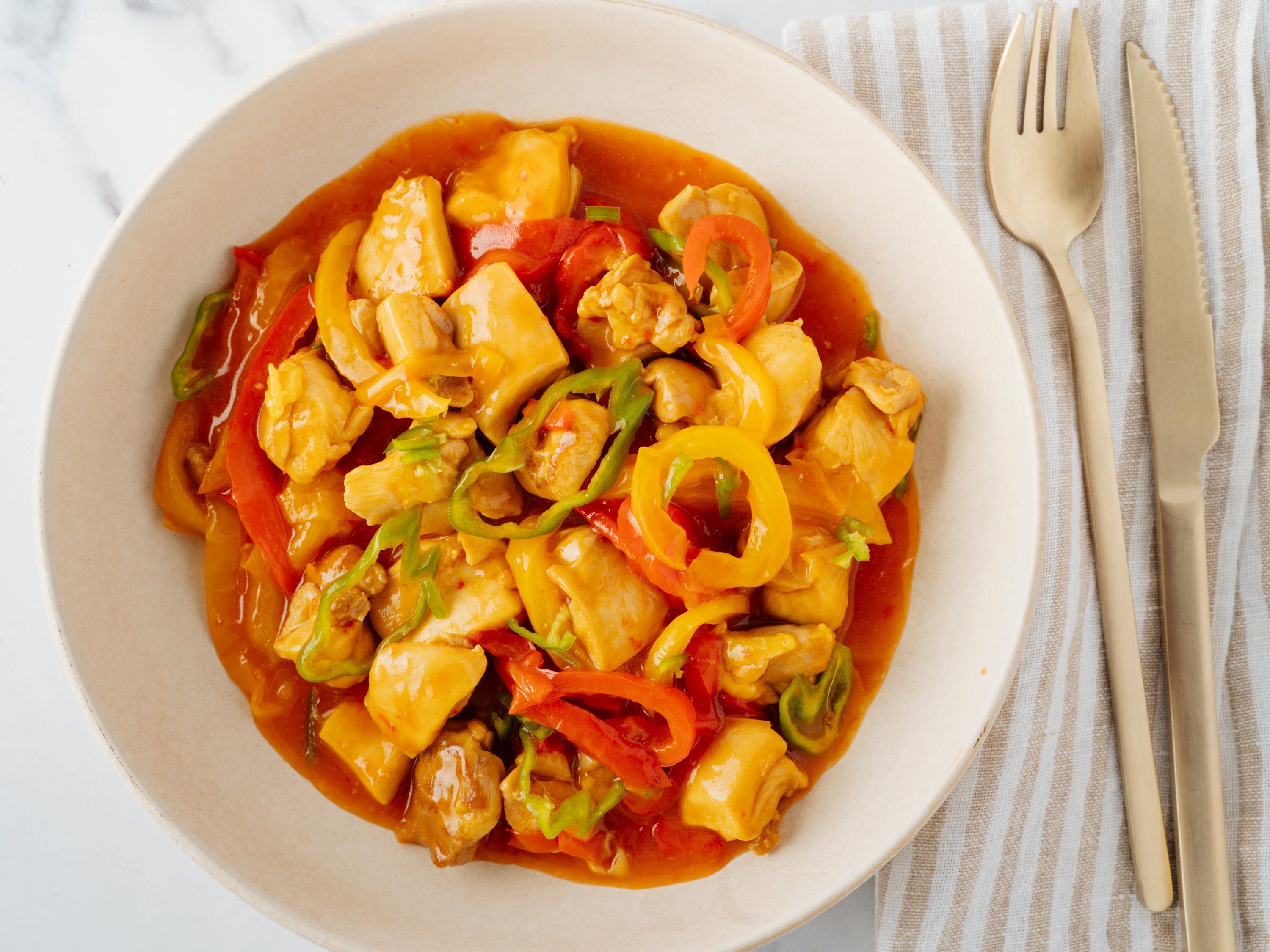 Sweet & Sour Chicken With Peppers