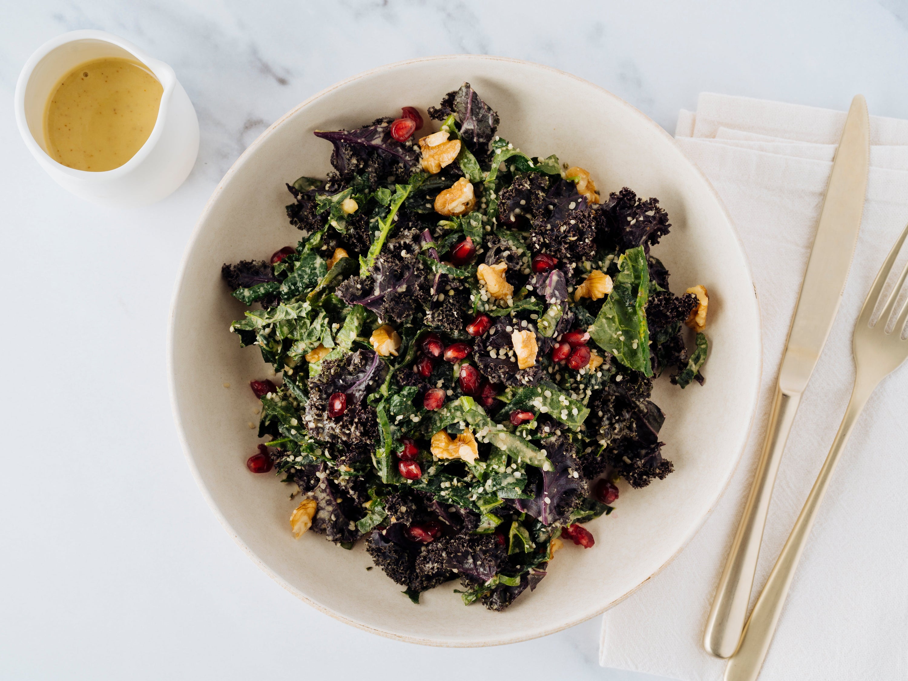 Spring Kale Salad with Walnuts